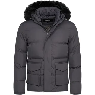 Soulstar Herren warme Winterjacke mit Kapuze Parka Winter-Mantel Steppjacke Jacket Puffer-Jacke - M