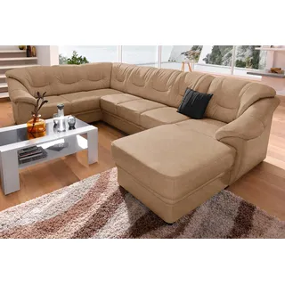 sit&more Wohnlandschaft SIT & MORE "Savona U-Form, B: 320 cm", braun (café), B:320cm H:90cm T:211cm, Luxus-Kunstleder;Primabelle-Microfaser;NaturLederKorpus ist mit passendem Luxus-Kunstleder bezogen.