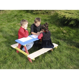 Dobar Sitzbank für Kinder mit Tisch mehrfarbig 85 x 90 x 45 cm