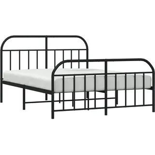 vidaXL Metallbett ohne Matratze mit Fußteil Schwarz 180x200 cm