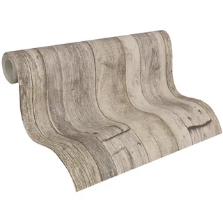 A.S. Création Vliestapete Dekora Natur Tapete in Vintage Holzoptik 10,05 m x 0,53 m beige schwarz Made in Germany 959312 95931-2