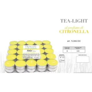 Trade Shop Traesio - Trade Shop - set 50 stück duftende anti-moskito-teelichter citronella-duftkerzen -