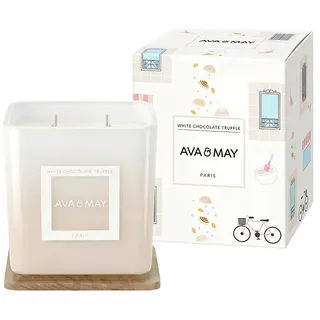 AVA & MAY Duftkerze "White Chocolate" in Weiß - 450 g