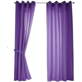 Gardinenbox Berlin Ösen 140 x 225 cm lila 2 St. inkl. 2 Raffhalter