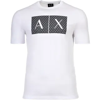 Armani Exchange AX ARMANI EXCHANGE Herren T-Shirt - Rundhals, Kurzarm, Logoprint, Baumwolle Weiß S