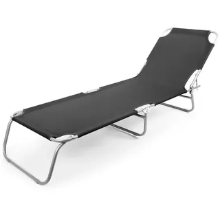 BigDean Sonnenliege 150 x 55 x 0 cm Schwarz