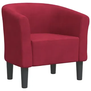 vidaXL Clubsessel Weinrot Samt 70 x 75 x 70 cm Weinrot gepolstert