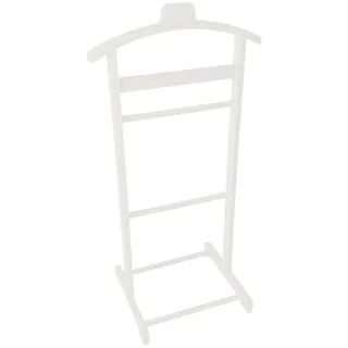 Herrendiener, Creme, Holz, Bambus, massiv, 48x97x36 cm, standfeste Füße, Hosenhalter, Jackenhalter, Garderobe, Garderobenständer