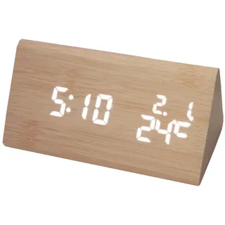 Miraval Uhr Digitale Tischuhr Holz mit USB