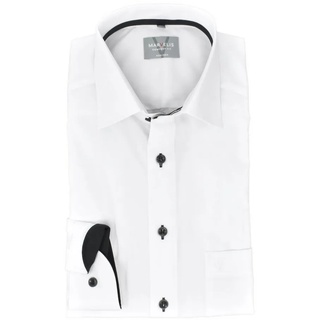 MARVELIS Businesshemd Businesshemd - Comfort Fit - Langarm - Einfarbig - Weiß weiß 41