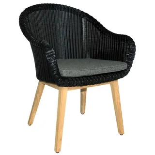 Brafab Beverly Gartenstuhl 63 x 63 x 86 cm schwarz mit Kissen