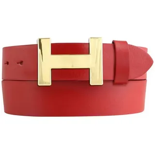 BELTINGER Ledergürtel Designer Gürtel HENRY aus Vollrindleder 4 cm - Eleganter Ledergürtel f (1-St) rot 80 cm (Gesamtlänge 95 cm)