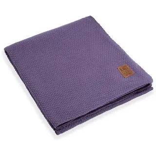 Wolldecke Jesse Plaids 195x225 cm Glatt Lila, Knit Factory, Tagesdecke Kuscheldecke Decke Wohndecke bunt