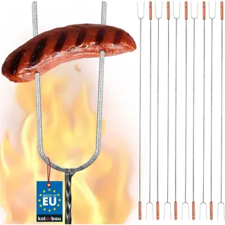 KOTARBAU® 10er Set Grillspieße Lagerfeuer Spieße lang Grillgabel Camping Grill 140 cm Würstchenstecker Feuergabel Grillgabeln