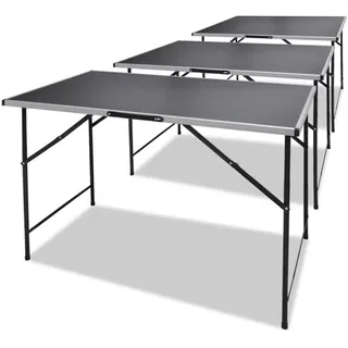 vidaXL Tapeziertisch 100 x 60 cm 3 Stk. Schwarz 34193