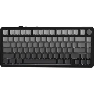 ATTACK SHARK X85 Gasket Mechanische Tastatur mit Drehregler, 75% kabellose Gaming-Tastatur mit fünfschichtiger Polsterung, BT5.0/2.4G/USB-C,RGB, Hot-Swap-fähig, PBT-Tastenkappen (schwarzer)