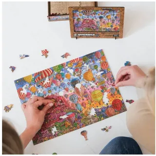 Unidragon Puzzle Unidragon Quezzle Erstaunliches Kappadokien Teil 1-4 Holzpuzzle, 250 Puzzleteile beige