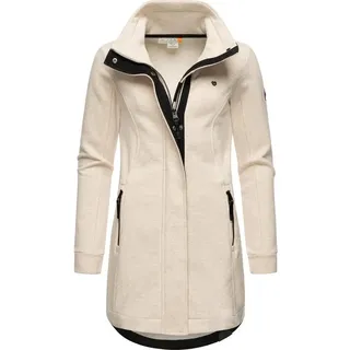 Ragwear Damen leichter Sweat-Übergangsmantel lang windabweisend mit hohem Kragen Letrice Beige Melange24 Gr. XL - XL