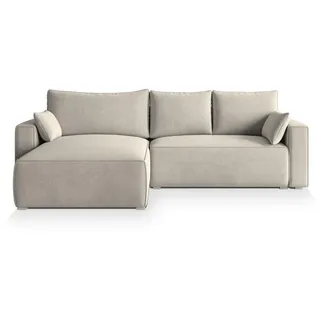 Masseno Ecksofa, Creme, Kunststoff, 3-Sitzer, L-Form,L-Form, 265x178 cm, Wohnzimmer, Sofas & Couches, Wohnlandschaften, Ecksofas