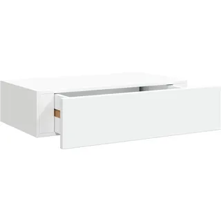 vidaXL Wand Schubladenregal Wandschublade Schweberegal Hängeregal Wandschrank Wandboard Wandregal mit Schublade Weiß 40x23,5x10cm MDF