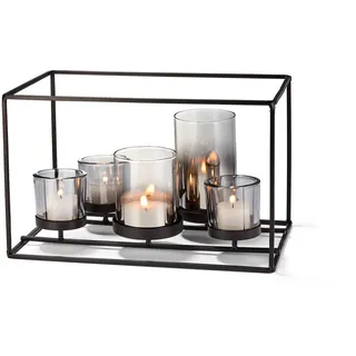 philippi Windlicht York Glas Schwarz