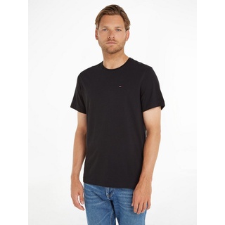 Tommy Jeans T-Shirt TJM ESSENTIAL SOLID TEE Regular Fit mit Rundhalsausschnitt und dezenter Logo-Flag schwarz L (52)