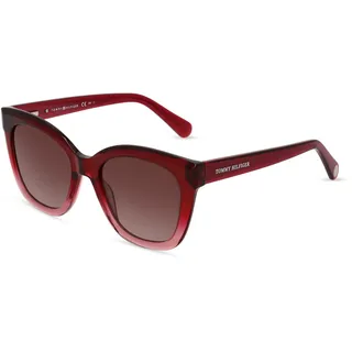 Tommy Hilfiger TH 1884/S Damen-Sonnenbrille Vollrand Butterfly Acetat-Gestell, rot