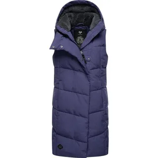 Ragwear Steppweste Pavla Vest stylische Winterweste mit Teddyfutter und Kapuze lila L (40)
