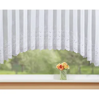 Stickereien Plauen Gardine Alena (1 St), Kräuselband, transparent, veredelt mit echter Plauener Spitze Stickerei weiß 300 cm x 175 cm
