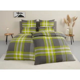 TOM TAILOR HOME Bettwäsche Nick in Gr. 135x200 oder 155x220 cm, Renforcé, 3 teilig, mit Gratiszugabe Gästehandtuch grün