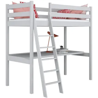 N-Wood Hochbett, Grau, Holz, Echtholz,Kiefer, 120x200 cm, FSC 100%, EN 71, Handmade in Europe, Handmade Quality, Hergestellt in Europa, Real Wood, Kinder- & Jugendzimmer, Kindermöbel, Kinderbetten, Hochbetten