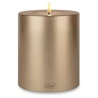 Qult Teelichthalter Farluce Trend - Durchm. 8cm, cremegold Dauerkerze Kunststoffkerze 9 cm
