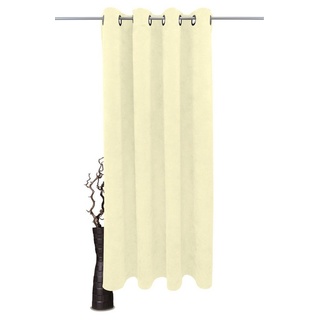 Vorhang Velvet, VHG, Ösen (1 St), blickdicht, Samt, Uni, Gardine, pflegeleicht, Dekoration beige 230 cm