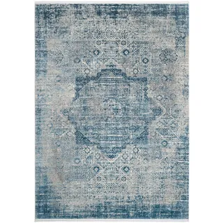 Dieter Knoll Webteppich Tesoro, Blau, Textil, Abstraktes, rechteckig, 160x230 cm, Oeko-Tex® Standard 100, für Fußbodenheizung geeignet, pflegeleicht, Teppiche & Böden, Teppiche, Webteppiche