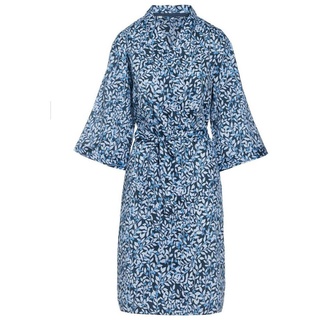 Essenza Kimono Sarai Lenthe, Kurzform, Baumwolle, Kimono-Kragen, Gürtel, mit Zweigen und Beerenmuster blau M