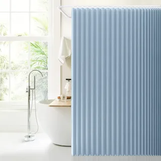 DSSHENGDS Anpassbar Badezimmer aus wasserdicht beschwerer duschvorhang,faltbar Vorhang dusche,für Badewanne Bad Schlafzimmer-Sky Blue- 180x220cm