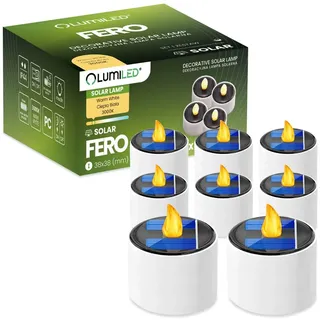 LUMILED Solar Teelichter 8 Stück Solar LED Warmweiß Kerze Außen Wasserdicht Kerzen Wiederaufladbare Flamme Kerzenlicht Nachtlicht Stimmungslicht...