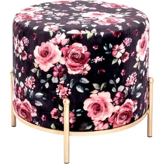 HAKU Hocker Pouf, Schemel, Stockerl, rund - aus Textil Blau - Ø/H 48/40 cm blau