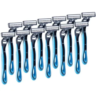 Pearl 12-er Pack 3-Klingen-Einwegrasierer (Nassrasierer, Nassrasierer-Set, Einweg)