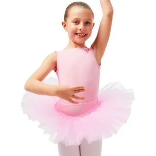 tanzmuster Ballettrock Mädchen Tutu - Pia - DREI Lagen Tüll - weicher, Baumwollbund - Ballett Tuturock für Kinder - 140-146