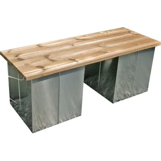 YERD Edelstahl Garten-Sitzbank /Hocker /Bierbank mit Theratherm-Kiefer 120x43 cm
