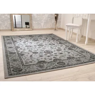 Steffensmeier Kurzflor Teppich Elegant Tenderness | Ausgefallendes barockes Muster | für Wohnzimmer in Grau, Größe: 160x230 cm - Grau