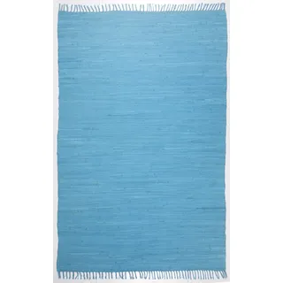 TEPGO Dream Cotton Handwebteppich 70 x 140 cm Türkis