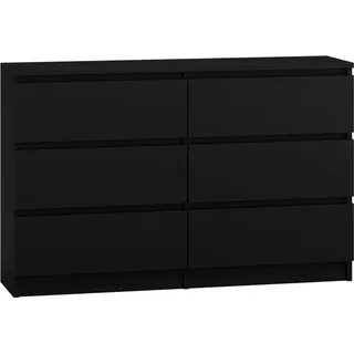 CDF Kommode Malwa M6 120| Farbe: Schwarz | Schrank für Dokumente, Kleinigkeiten | Ideal für Wohnzimmer, Schlafzimmer, Kinderzimmer, Jugendzimmer ... - Schwarz