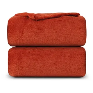 BestLivings Kuscheldecke 220 x 240 cm Braun/Rot
