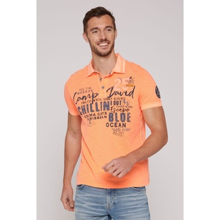 Poloshirt CAMP DAVID Gr. XXL, orange (sunset neon) Herren Shirts Kurzarm mit Kontrastnähten