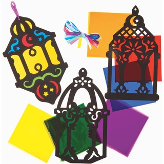Baker Ross FX932 Ramadan-Buntglas-Dekorations-Sets - Packung mit 6, Religiöse Erziehungs-Kunsthandwerkssets für Kinder