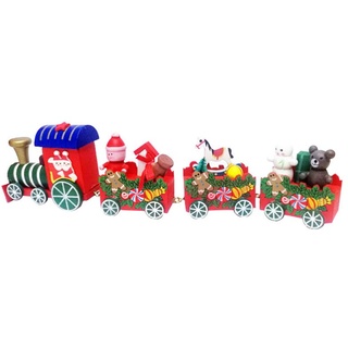 BESTOYARD Weihnachten Zug Holz Kleiner Zug Deko für Weihnachtsbaum Kinder Spielzeugeisenbahn Weihnachten Neujahr Deko