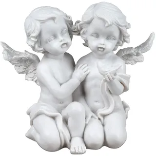 Kaufhaus le petit Engelfigur Engel Paar Vogel Deko Schutzengel Weihnachtsengel Skulptur Figur Elfe, Dekofigur Dekoskulptur Dekoobjekt Grabdeko aus Polyresin (Kunststein)