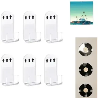 6 Teilig Schallplatten Wandregal Selbstklebendes Schallplattenregal, Kein Bohren Erforderlich, Zur Präsentation Von Albumhüllen 4x2cm (transparen